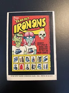 Topps Wacky Packages 1975 15a serie Fear-Out Iron-Ons retro bianco - Foto 1 di 3