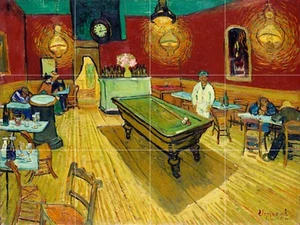 Tile Mural/Mosaic Ceramic Panel of The Night Cafe Vincent Van Gogh Backsplash - Picture 1 of 4
