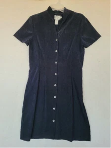 Vintage 90's CDC Dress, Size 10, Black crushed velvet, shoulder pads - Bild 1 von 5