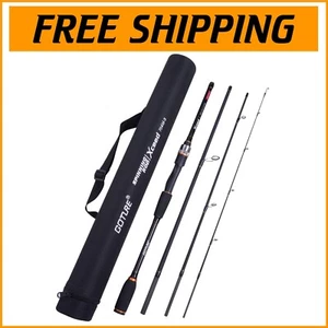 7ft Lightweight Travel Fishing Pole - 4-Piece Casting and Spinning Rod with Case - Picture 1 of 9