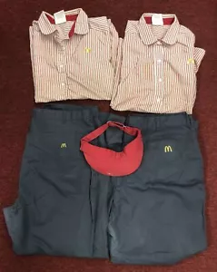 RARE Vintage 1983-85 McDonalds Employee Uniform Lot Pants Shirts Hat LOS ANGELES - Picture 1 of 6