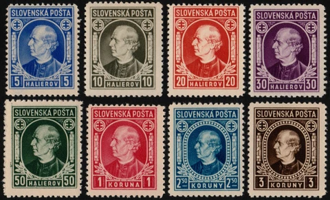 ✔️ SLOVAKIA 1939 - ANDREJ HLINKA PERF 12½ - SC.26/33 MNH OG [SK0026] Cover
