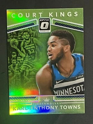 KARL-ANTHONY TOWNS Green Prizm Insert Card/149 2017-18 Donruss Optic Court Kings - Image 1 of 2