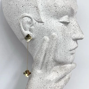 Vintage Robert Lee Morris 18K Gold Dangle Earrings Long Sexy 7 Grams 3 3/8" Long - Picture 1 of 8