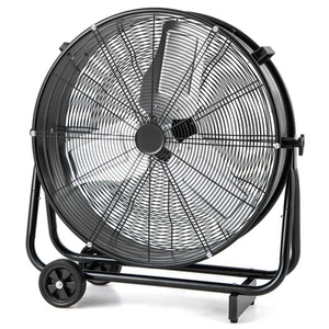 24 Inch Industrial Drum Fan w/ 360° Adjustable Tilt & 2 Wheels for Warehouse - Picture 1 of 10