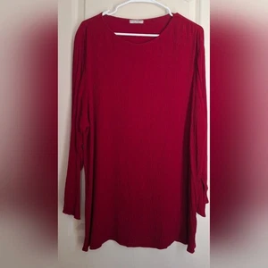 Russ Berens Rayon Elegant Red Women's Top Sz L FORMAL PARTY Lightweight Boho 20 - Picture 1 of 9