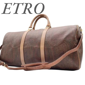 ETRO Paisley 2Way Boston Bag PVC Leather Large Capacity Used - Picture 1 of 11