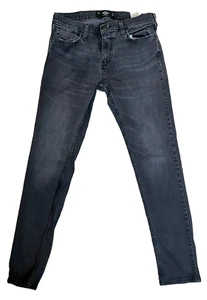 Men's Hollister California Black Denim Relaxed Fit Jeans Button & Zip Sz 32 X 34 - Picture 1 of 4