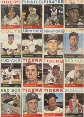 Lote de tarjetas de béisbol vintage 1964 Foto 1 de 4