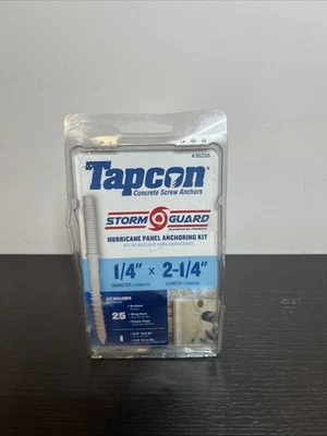 Pacote com 25 Tapcon 1/4" x 2-1/4" kit de ancoragem painel furacão 35235 - Imagem 1 de 2