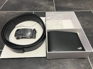 🐊 BRAND NEW Lacoste Men's Gift Set - Leather Wallet & Belt - Perfect Gift! 🐊 - Picture 1 of 6