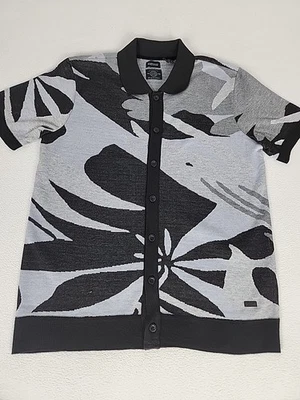 Polo Buffalo David Bitton Wyneson manga corta tejido con botones para hombre talla M negro Foto 1 de 4