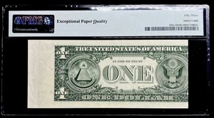 $1 Federal Reserve Note- Misaligned-End Of Roll Error-PMG#53 EPQ About Unc R-8 - Picture 1 of 4