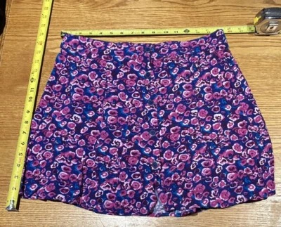 Minifalda de Colección Elegante Sedosa Estampado Floral Botones Columpio Elastizada M Rara Linda Foto 1 de 4