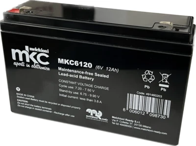 Batteria al piombo ricaricabile 6V 12Ah terminale faston 4.8mm MKC6120 MELCHIONI - Imagen 1 de 4