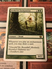MTG Verduran Enchantress, 8th Edition, Light Play, Free Shipping
