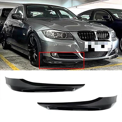Adatto per BMW Serie 3 E90 E91 LCI spoiler anteriore angoli nero lucido spoiler anteriore