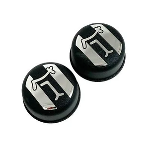 De Tomaso Logo Pantera Valve Cover Chrome Breathers & Grommets Set - Black - Bild 1 von 5