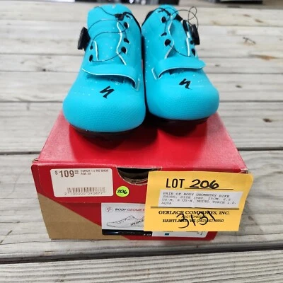 全新 Specialized Body Geometry Torch 1.0 Aqua 公路自行车鞋 6.5 M 8 W 39 EU — 第 1/2 张图片