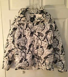 Vintage Nike ACG Puffer Down Jacket Birds/Crows GOTH RARE DESIGN Hooded Size M - Picture 1 of 12