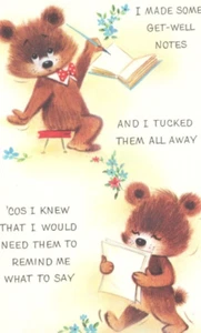 Tarjeta de colección SUNSHINE LINE sin usar GET WELL y Env BEAR CUBS "GOD... NOS HA AMADO" - Imagen 1 de 7