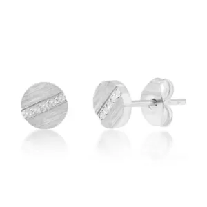 Stainless Steel Round Lined CZ Studs - Picture 1 of 1