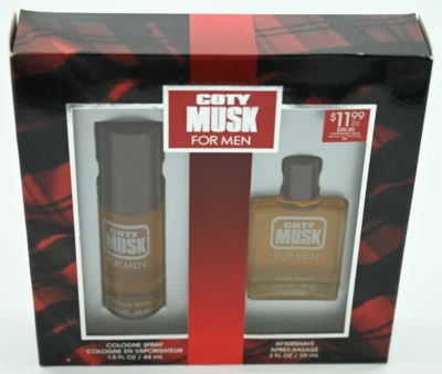 Spray colonia COTY MUSK de colección 1,5 OZ y después del afeitado 2 OZ NUEVO en caja Foto 1 de 4