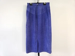 Falda lápiz vintage para mujer Danier de cuero púrpura gamuza cintura alta - Imagen 1 de 13