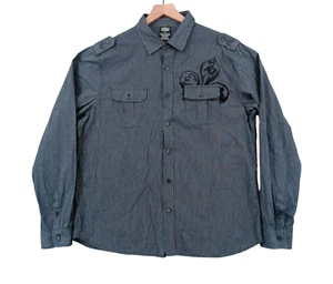MMA Elite Shirt Mens XL Grey Striped Embroidered Accents Lightweight Cotton - Picture 1 of 10