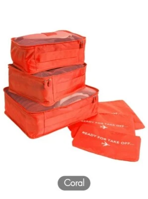 6 Piece Luggage Packing Cubes & Laundry Pouches For Travel and Storage - Image 1 of 4