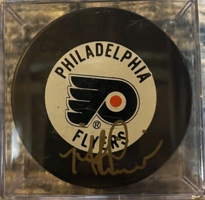Mike Ricci Hand Signed Autograph Auto Philadelphia Flyers Puck With Cube - Picture 1 of 2