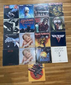 17 Heavy Metal Vinyl Records Ozzy Osborne Def Leppard Iron Maiden Judus Priest