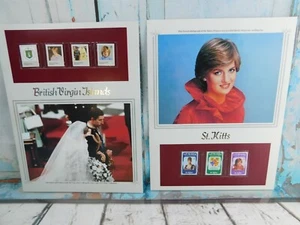British Virgin Islands & St Kitts Stamps Princess Diana on Picture Sheets - Picture 1 of 5