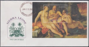 SIERRA LEONE Sc # 2400 FDC SOUVENIR SHEET PAINTING of LOT & HIS DAUGHTERS - Picture 1 of 1