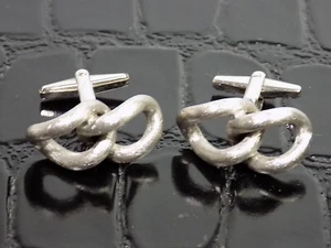 Vintage Art Deco Manchettenknöpfe Schleifen Silber 835er Antikschmuck Design - Bild 1 von 6