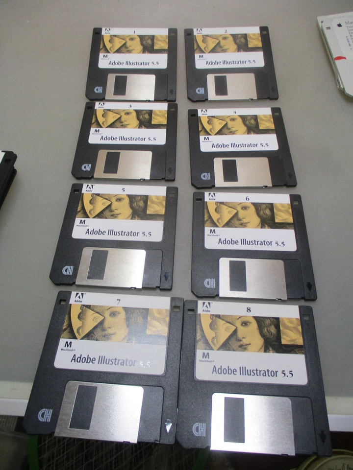 Vintage,Disketten,Software Adobe Illustrator 5.5 Apple Macintosh - Bild 1 von 2
