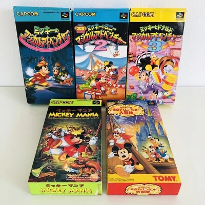 Mickey Magical Adventure Mickey Mania Desney Land 5 games SFC Super Famicom - Image 1 of 4