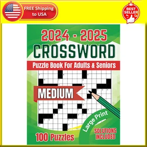 2024-2025 Crossword Puzzle Books For Adults Large Print 100 Puzzles With Solutio - Picture 1 of 3