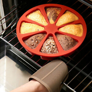 8-Triangle Round Silicone Cake Pan Tins Muffin Pizza Pastry Baking Tray Mould