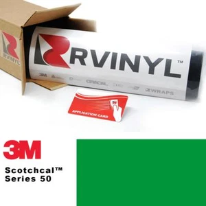 3M 50 Scotchcal Bright Green 745 Vinyl Film Craft Sign Hobby DIY Sheet Roll - Picture 1 of 9