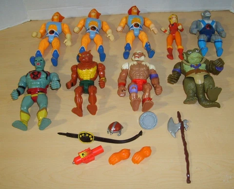 9 LJN THUNDERCATS VINTAGE FIGURE & PARTS LOT LION-O MUMM RA CHEETARA WEAPONS! Cover