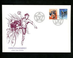 Postal History Norway FDC #1040-1041 Sports handball cycling 1993 - Picture 1 of 2