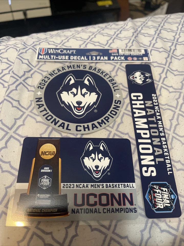 UCONN HUSKIES 2023 NCAA Men’s National Basketball Champions 3 Pack DECAL SET - Image 1 of 1