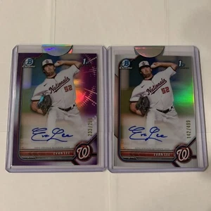 Evan Lee (2) - 2022 Bowman Chrome Purple & Silver Refractor Autos /250 & /499 - Bild 1 von 5
