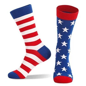American Flag Socks for Men or Women 4th July Middle Socks 10-13 Afs-blue+red - Picture 1 of 7
