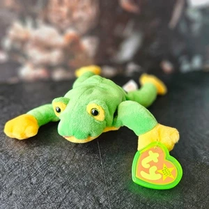 Vintage Ty Beanie Baby SMOOCHY Frosch mit Etikett & Schutz - 1997 - Bild 1 von 7