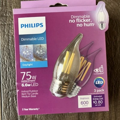 Philips 75W Equivalente Luz de Día BA11 Medio Regulable Bombilla LED Paquete de 3 Foto 1 de 4