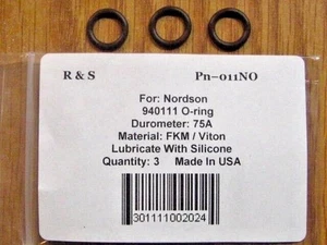 3 Nordson 940111 O-Rings / R&S 011NO / Material FKM / Viton - Picture 1 of 1