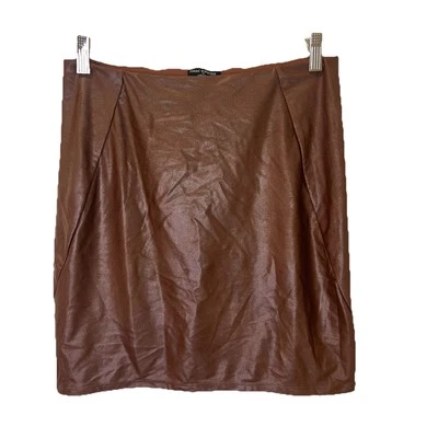 ~ NAKED WARDROBE ~ Women's Brown Straight & Pencil Skirt Size X-Large - Image 1 of 4