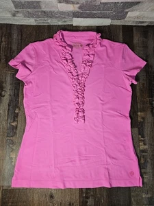 Lilly Pulitzer Luxletic Top mit Rüschen XS Rosa - Bild 1 von 6
